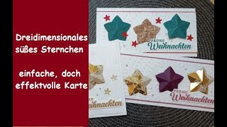 Dreidimensionales süßes Sternchen - & Schattenstempeln - einfache, effektvolle Karte - Stampin' Up!®