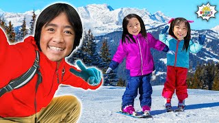 Ryan, Emma, and Kate Hit the Slopes! 🏂⛷️ Snowboarding Fun Family Adventure!