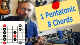 1 Pentatonic Scale over 8 Chords - Jazz Guitar Lesson