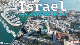 Acre old city, Crusader Castle, Al-Jazzar Mosque - Israel Drone Footage