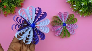 DIY Decorative Flower Making Tutorial With Paper | Room Decoration Ideas | Multicolored Flowers Easy