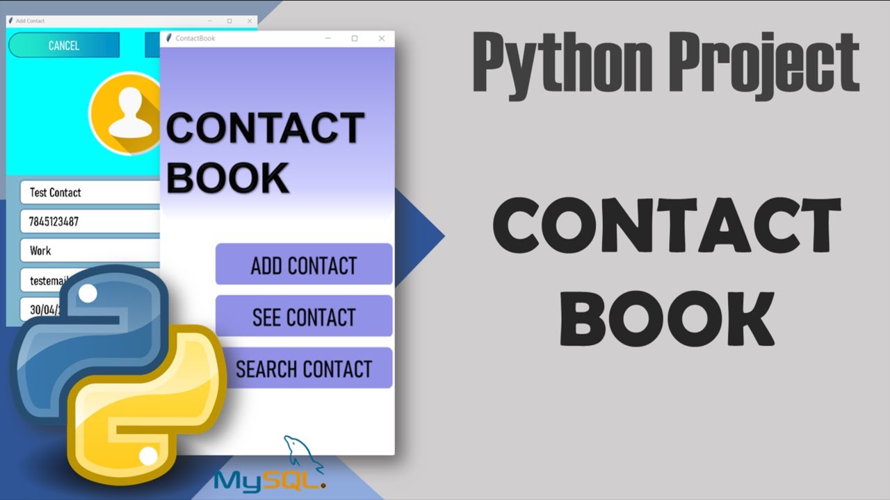 Contact Book Project In Python X Mysql H M Programming Youtube