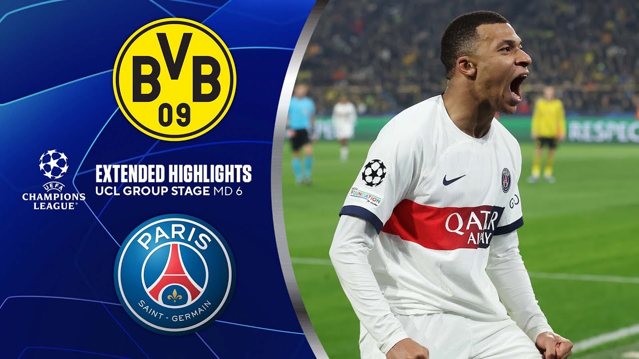 Borussia Dortmund Vs. PSG: Extended Highlights | UCL Group Stage MD 6 ...