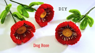 DIY Dog Rose | How to Make Pipe Cleaner Dog Roses - Easy Flower Crafts