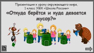 Откуда берётся и куда девается мусор? 1 класс Окружающий мир. 12.01.2023