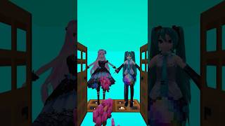 Door Leads  To Hatsune  Miku and Luka 💙💟 VS  Pomni 🤡 and  Ronaldo ⚽ #shorts #minecraft