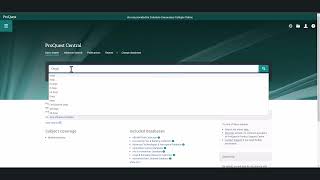 Video Tutorial - ProQuest Central Basic Search