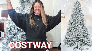 VLOGMAS: I FINALLY GOT MY 9FT FLOCKED CHRISTMAS TREE|| COSTWAY