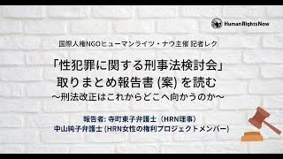 記者レク「性犯罪に関する刑事法検討会」取りまとめ報告書（案）を読む〜刑法改正はこれからどこへ向かうのか〜(2021年4月28日)