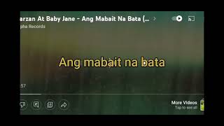 ang mabait na bata Tarzan at baby jane karaoke (removed vocal songs)