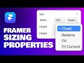 Framer sizing properties, Fixed, Fill, Relative and Fit Content Detailed Explaination for Beginner.