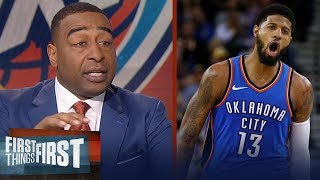Cris Carter on why PG13's 38-point outing in OKC's win should worry Warriors | FIRST THINGS FIRST