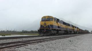 Alaska Railroad loaded coal train Girdwood, Portage, Moose Pass, Greyling Lake