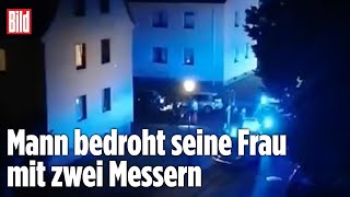 Schreie in der Nacht: Polizist stoppt Messer-Mann mit Beinschuss | Meerane (Sachsen)