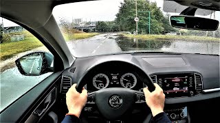 Skoda Karoq Style 150HP - POV Test Drive. GoPRO driving. Skoda Karoq driving in rainy day.