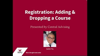 Registration: Adding and Dropping a Course