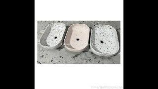 Supplier Custom Artificial Stone Round Concrete Terrazzo Bathroom Sink Wash Basins in 2024