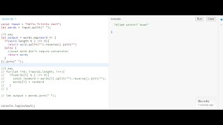 Program 9 Converting odd length words to reverse word | JS Interview Questions | Array and Strings