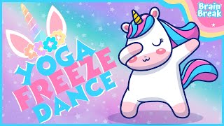Unicorn Yoga Freeze Dance | Brain Break | Workout for Kids | GoNoodle inspired | Dance Party