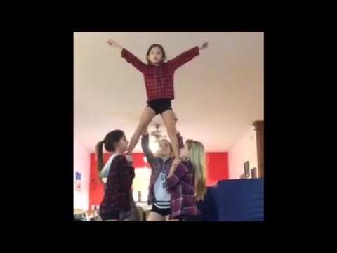 Cheer stunts at home Cheer stunts at home