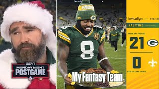 Josh Jacobs is a MOSTER - Jason Kelce on Packers dominating lead Saints 21-0 NFL Week 16