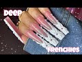 WATCH ME WORK; ACRYLIC DEEP GEL FRENCHIES WITH 3D FLOWERS 🌸