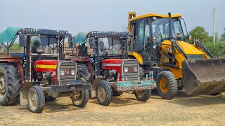 Jcb 3dx Eco Loading Tractor Got Stuck in Deep Mud Massey 241 Mahindra 475 Eicher 380 | Jcb Tractor