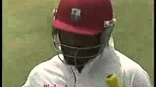 Brian LARA, recieves a BRUTAL Delivery from Sreesanth 2006