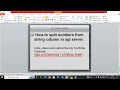 How to fetch numbers from column in SQL server | SQL server query | user defined function in SQL
