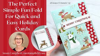 The Perfect Simple Fun Fold For Quick and Easy Holiday Cards: Reindeer Days