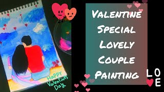 Valentine Special lovely couple painting/Romantic couple painting #valentinesday #valentinespecial