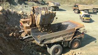 Caterpillar 5090B Shovel Excavator Loading Caterpillar Dumpers - Sotiriadis/Labrianidis Mining