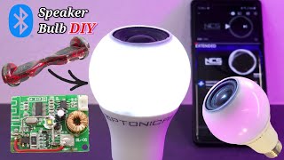 DIY Bluetooth Speaker LED Bulb from old Hoverboard BT Speaker module and add Cree Q5 LED Light