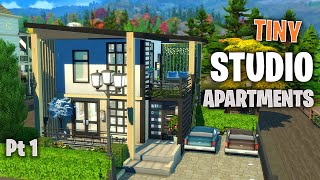 TINY studio apartment building 😲 NO CC // The Sims 4 speed build challenge part 1 || Dibdabx