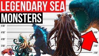 Legendary Sea Monsters in Movies | Size Comparison | Godzilla, Bloop, Cthulhu