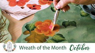 Let's Paint - Donna Dewberry Wreath of the Month - October Autumn Poppies Wreath