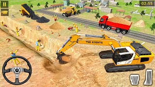 JCB Excavator Dumping Sand at Construction Site #3 - City Park Installation Game - Android Gameplay