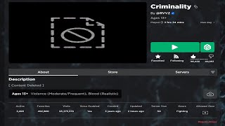 Criminality Got Deleted ...