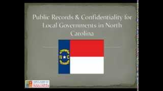 Public Records & Confidentiality for Local Governments in North Carolina (Part 1)