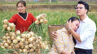 Harvesting Onions in the Field Goes to Market Sell | The Life of Mute Girl Under Family Pressure!