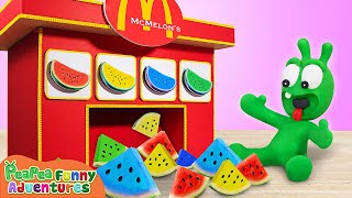 Colorful Watermelon Vending Machine and more episodes for kids - Pea Pea Funny Adventures