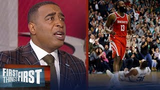 Cris Carter reacts to James Harden's Rockets blowing a 26-point lead to Boston | FIRST THINGS FIRST