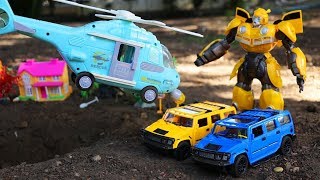 Bumblebee ,Helicopter ReScue Car Toys | truck for children | Construction vehicles for kids