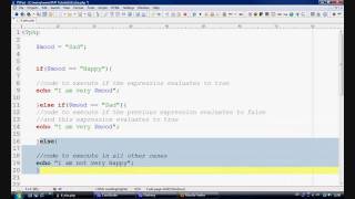 PHP Tutorial - Flow Control (If - Else Statements)