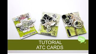 TUTORIAL - 3 ATC cards with Rubber dance stamps