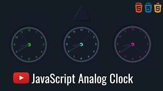 Build analog clock using JavaScript canvas - Neumorphism clock UI design