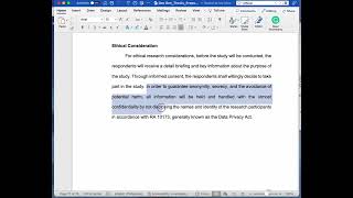 How to write Ethical Consideration?