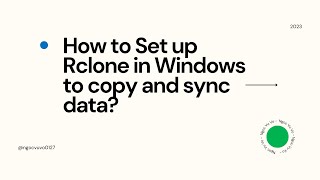 Rclone Tutorial #1 - Set up Rclone in Windows to copy and sync data?