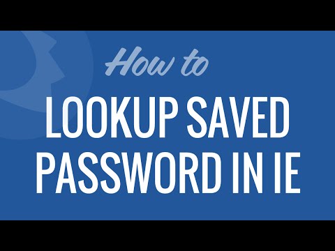 Lookup Saved Password in Internet Explorer Lookup Saved Password in Internet Explorer