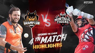 Montreal Tigers vs Brampton Wolves | Match 4 Highlights | GT20 Canada 2019
